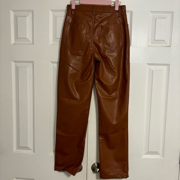 Abercrombie & Fitch The 90's Straight Ultra High Rise Faux Leather Pants - Picture 2 of 8